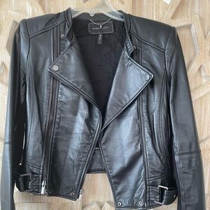 BCBGMaxAzria Vaughn Lamb Leather Jacket - Small